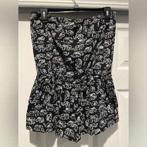 Short Romper with Elephants